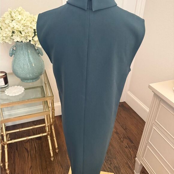 Theory Womens Slit Collar Green Sleeveless Sheath Dress-kk5 - Picture 6 of 7